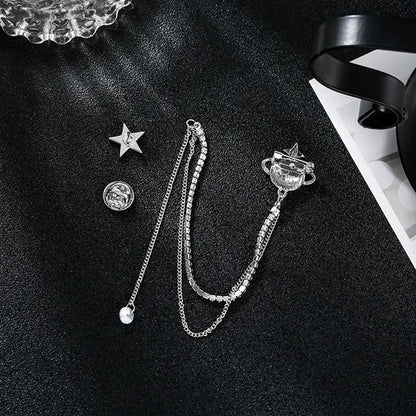 Star Brooch Female Diamond Tassel Pin Simple Fashion Pendant Clothing Accessorie