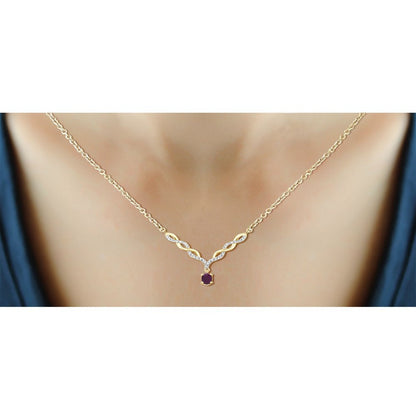 0.48 Carat T.G.W. Ruby Gemstone and Accent White Diamond Women'S Pendant
