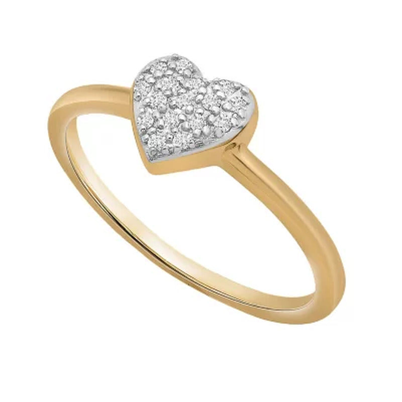 0.08 CT. T.W. Diamond Heart Ring in 14K Gold (I, I1)