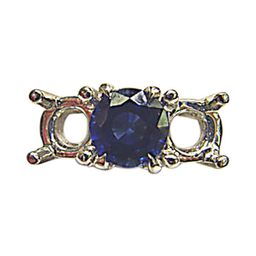 3.54 CT SAPPHIRE BLUE SAPPHIRE ROUND SHAPE SETTING 18 K WHITE GOLD SIDE 6.50 MM