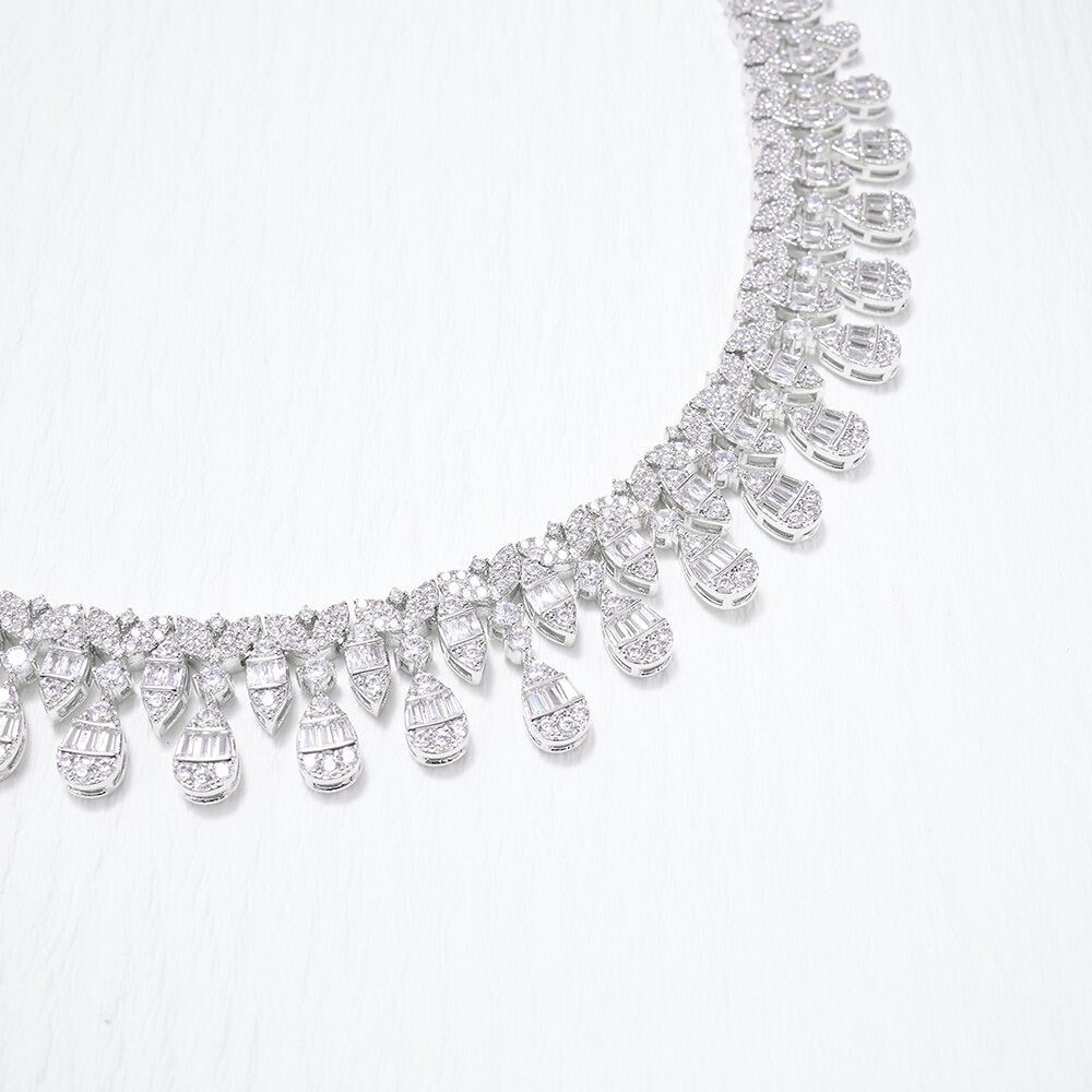 Necklace Sets for Women Heart Water Drop Cubic Zirconia Jewellery
