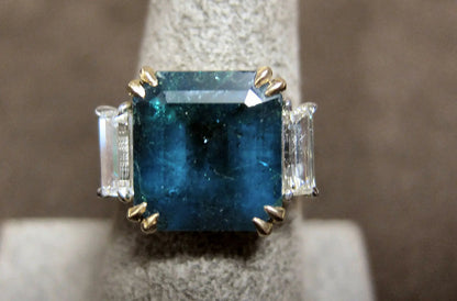 square emerald diamond 7.91 ct emerald shape side .86 ct set ring