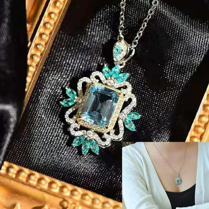 The Jewelry Imitation Natural Topaz Necklace Inlaid with High Carbon Diamond Pen