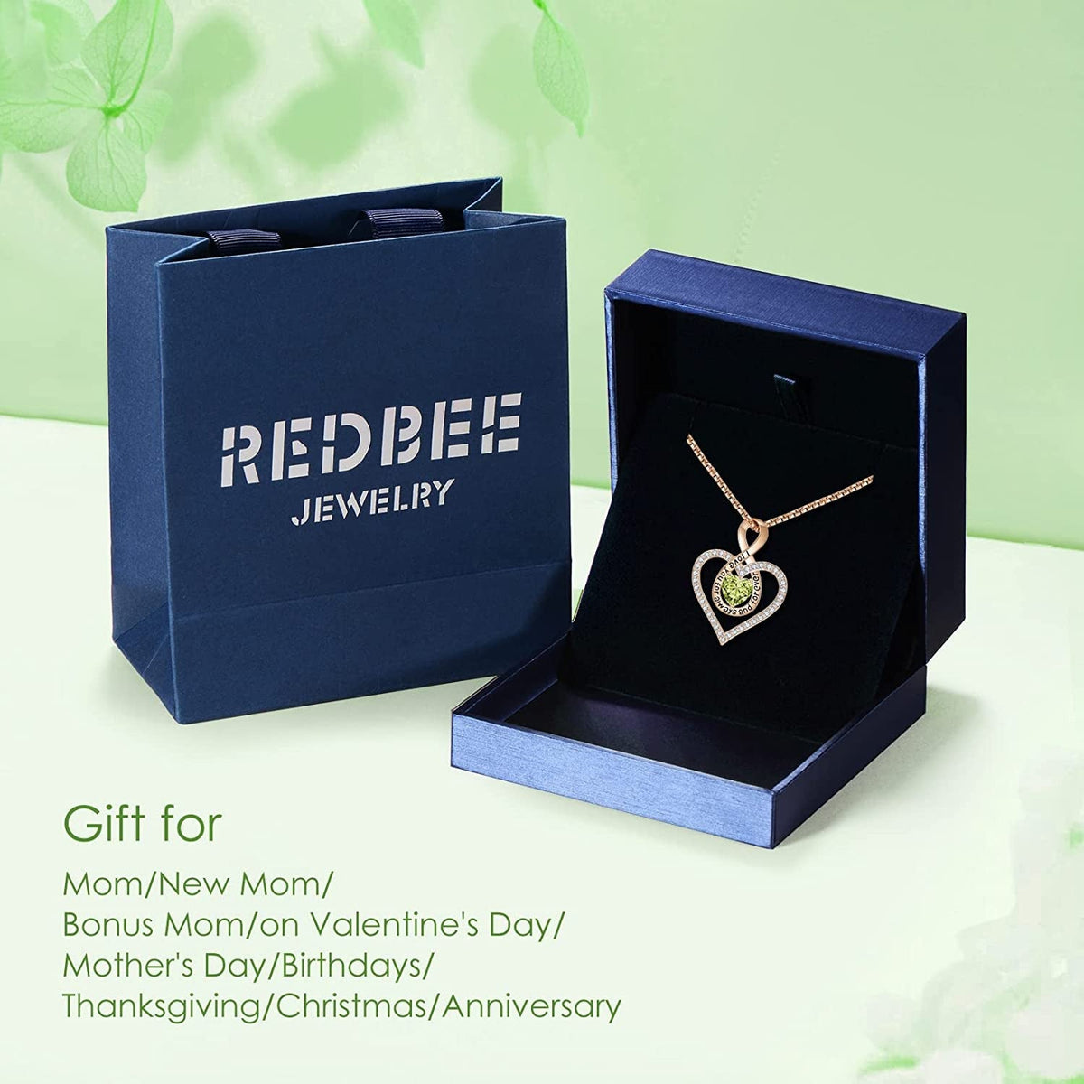 Jewelry for Women Infinity Heart Birthstone Necklace 18K Rose Gold / 925 Sterlin