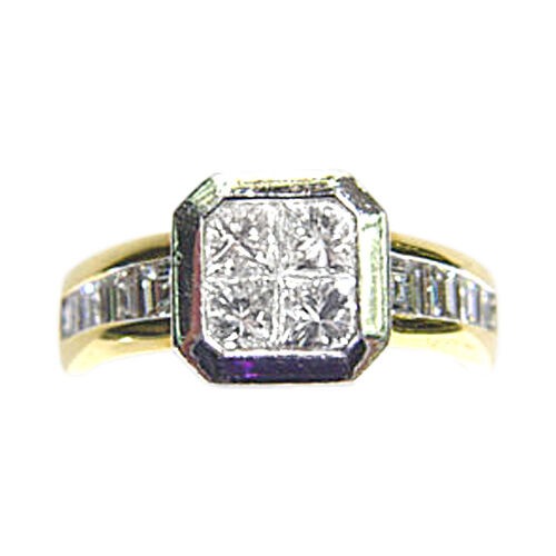 DIAMOND 4 TAPERED PRINCESS SHAPE CENTER SET 8 BAGUETTE