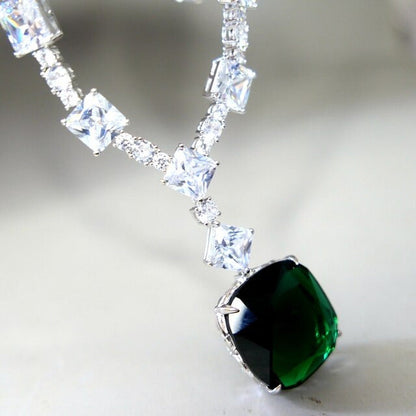 Luxury 20Mm Large Square Blue Pink Yellow Green Stone Lab Emerald Sapphire