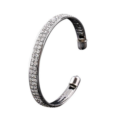 Womens Crystal Rhinestone Open Bangle Cuff Bracelet Jewelry Silver Gold Silver 2