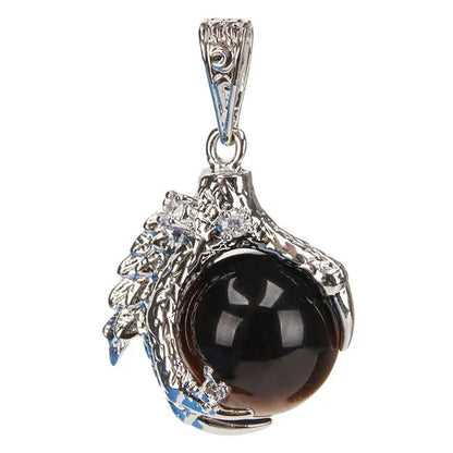 Natural Stone Dragon Claw Pendants for Necklace Pink Quartz Tiger Eye Lapis Lazu