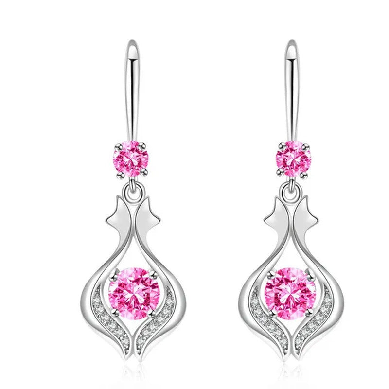 Fashion S925 Silver Earrings Ladies Temperament Earrings Water Drop Long Earring