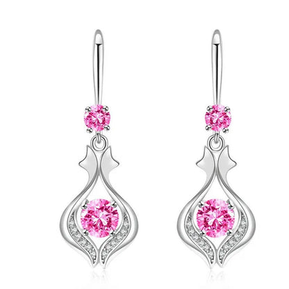 Fashion S925 Silver Earrings Ladies Temperament Earrings Water Drop Long Earring