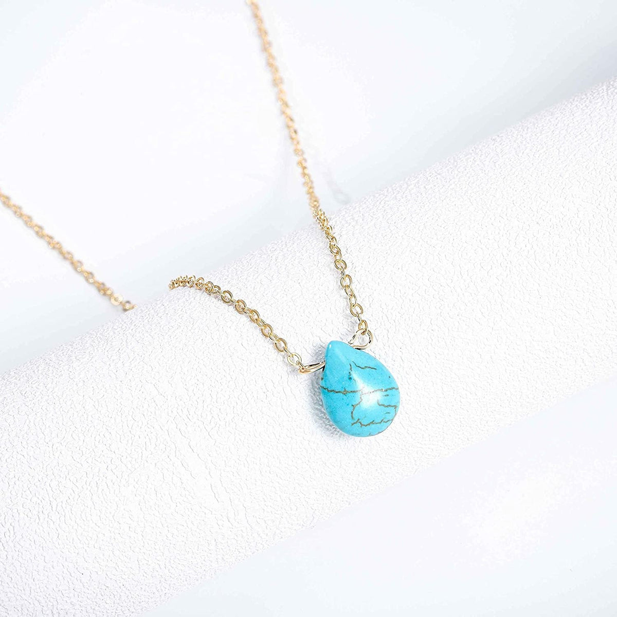 Boho Layered Turquoise Necklaces Gold Sequin Pendant Necklace Chain Jewelry for
