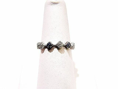 BLUE SAPPHIRE AND DIAMOND ETERNITY BAND ROUND CUT BAR SET