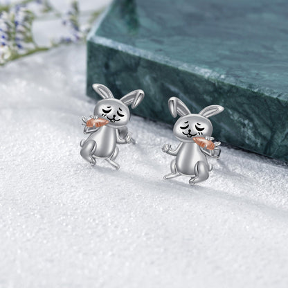Bunny Earrings Sterling Silver Rabbit Stud Earrings Hypoallergenic Bunny Jewelry