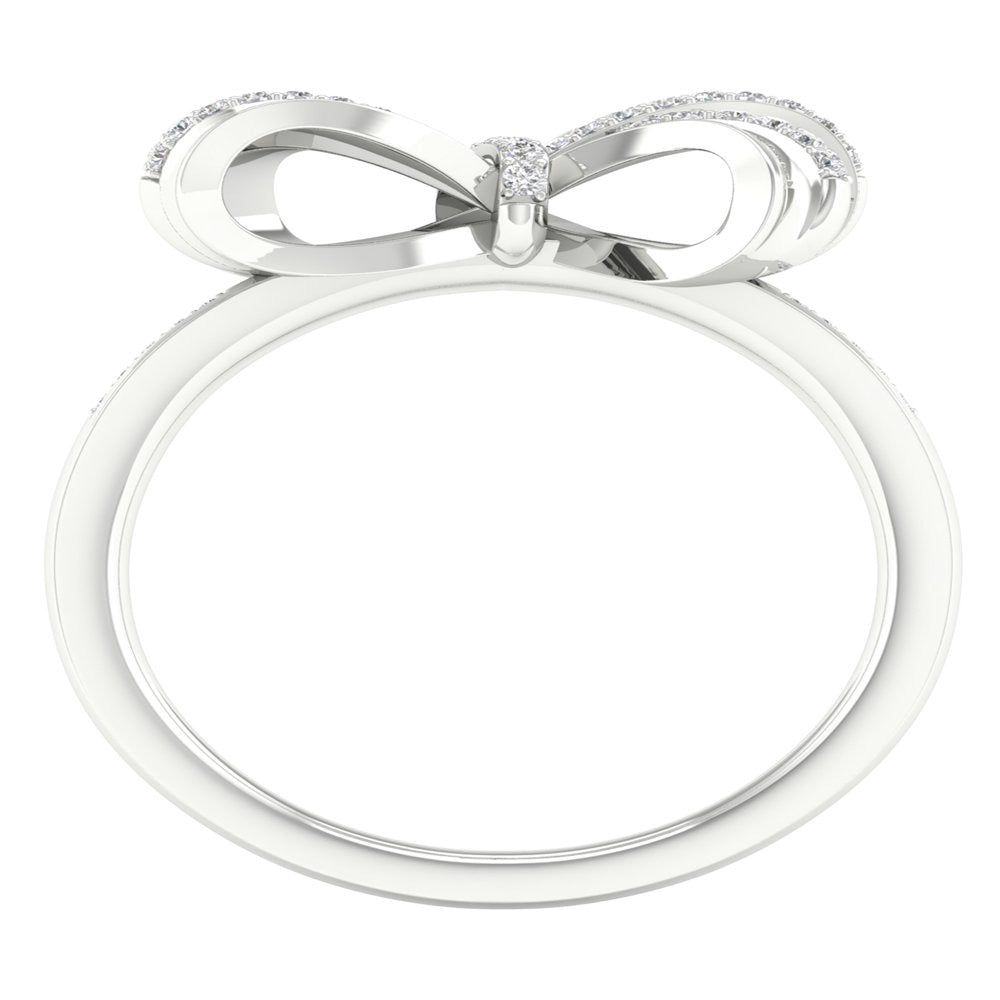 Imperial 1/8Ct TDW Diamond 10K White Gold Knot Ring (H-I, I2)