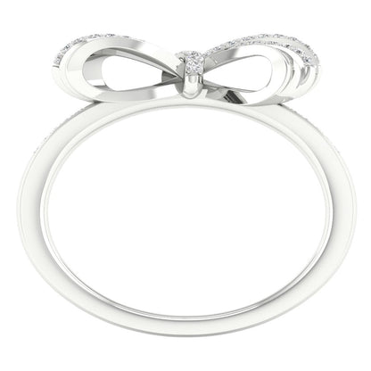Imperial 1/8Ct TDW Diamond 10K White Gold Knot Ring (H-I, I2)