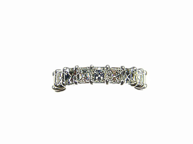 DIAMOND ASSCHER SHAPE 20 STONE COMMON PRONG SET ETERNITY BAND DIAMOND BAND