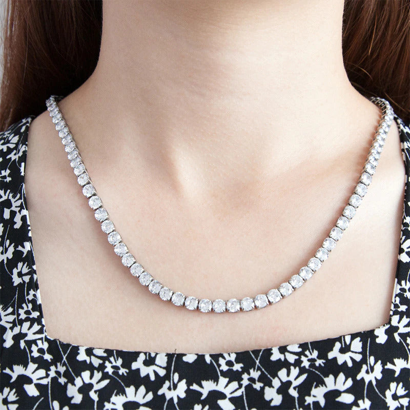 3/3.5/4/5Mm 100% All Moissanite Necklace for Women Men Sparkling Lab Diamond