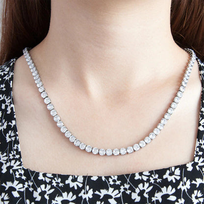 3/3.5/4/5Mm 100% All Moissanite Necklace for Women Men Sparkling Lab Diamond