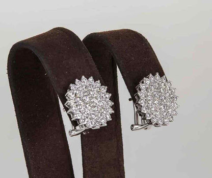 Classic Diamond White Gold Button Earrings