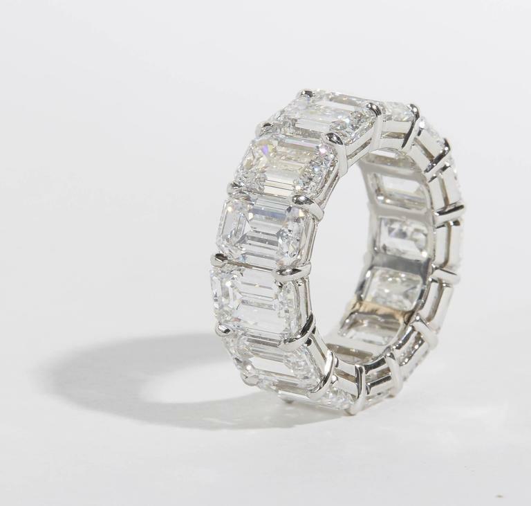 15.82 ct GIA Certified Emerald Cut Diamond Eternity Band DEF Color VS1 Clarity