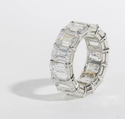 15.82 ct GIA Certified Emerald Cut Diamond Eternity Band DEF Color VS1 Clarity