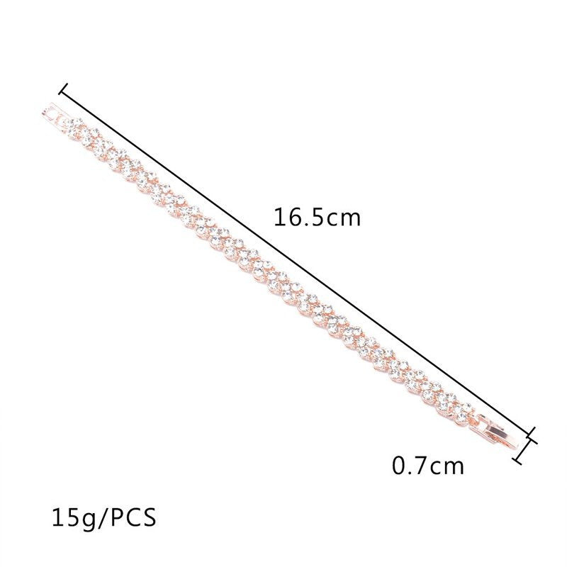 Fashion Woman Gold Silver Crystal Diamond Cuff Bracelet Bangle Chain Gifts