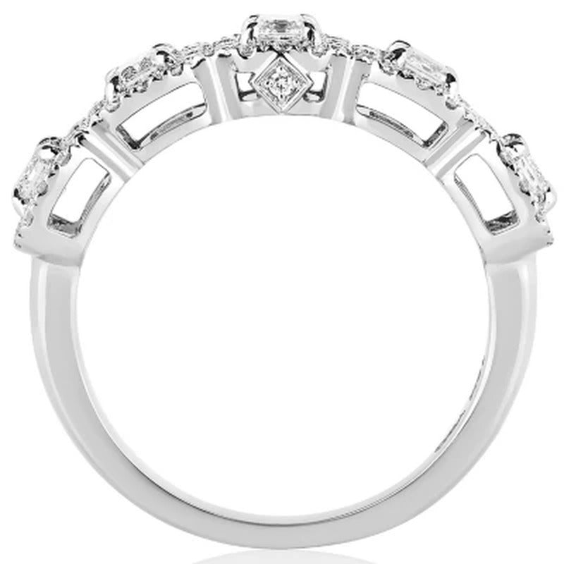 Superior Quality VS Collection 1.50 CT. T.W. Emerald Shaped Diamond Halo Band in