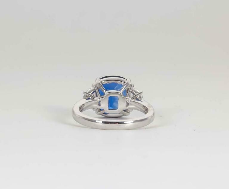 5 Carat Vivid Blue Sapphire Diamond Platinum Ring