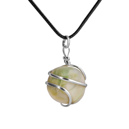 Crystal Necklace - Serpentine Stones - Chakra Necklace - Real Crystal Necklace -