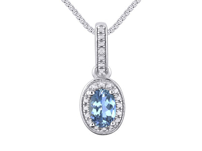 Necklaces for Women Sterling Silver 925 Halo Designer Necklace with Gemstone & G