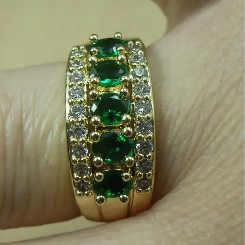 Natural 2.95CT Ruby/Emerald/Sapphire/Alexandrite/White Diamond 14K Yellow Gold R