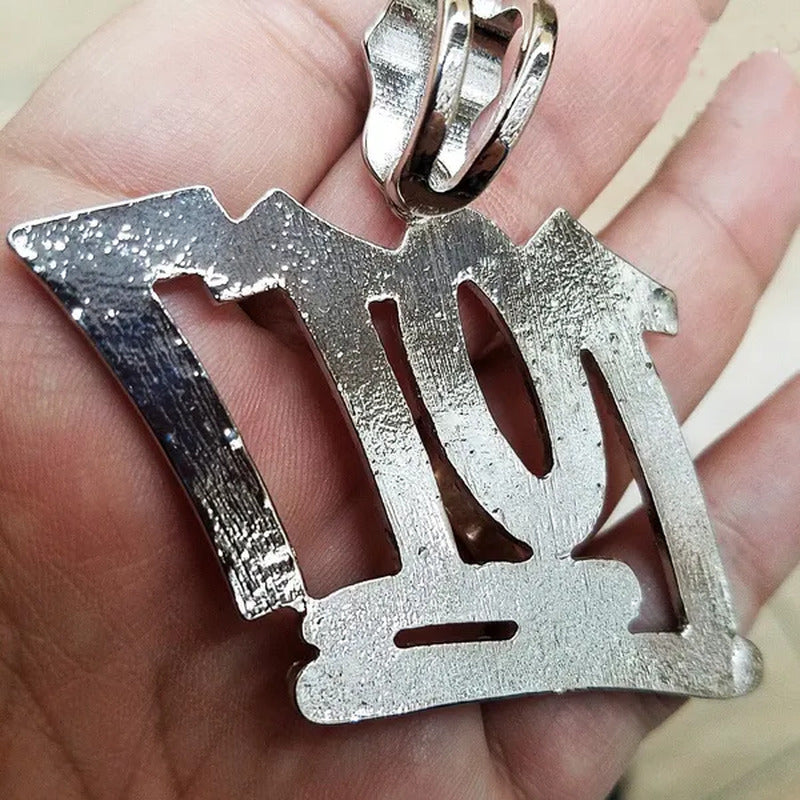 Men'S Hip Hop Rapper'S Full Iced White Gold Plated Lab Diamond 1017 Large Pendan