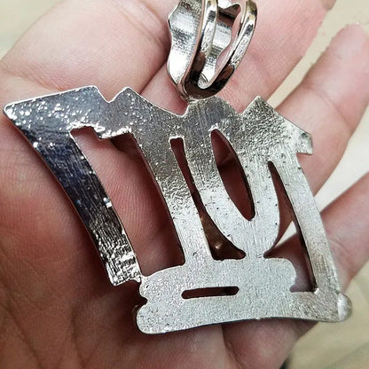 Men'S Hip Hop Rapper'S Full Iced White Gold Plated Lab Diamond 1017 Large Pendan