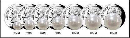 14K Gold Australian South Sea Pearl Stud Earrings 15 MM Natural White Silver Blu