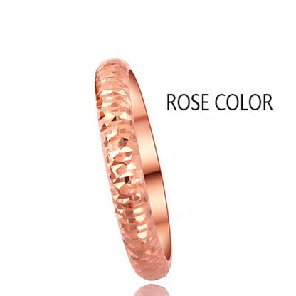18K Pure Gold Ring Rose White Unisex Men Women Lover Wedding Engagement