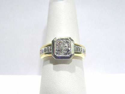 DIAMOND 4 TAPERED PRINCESS SHAPE CENTER SET 8 BAGUETTE