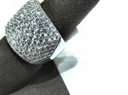 4.09 CT DIAMOND PAVE SET ROUND BRILLIANT SHAPE HALF WAY DIAMOND BAND 18 K GOLD