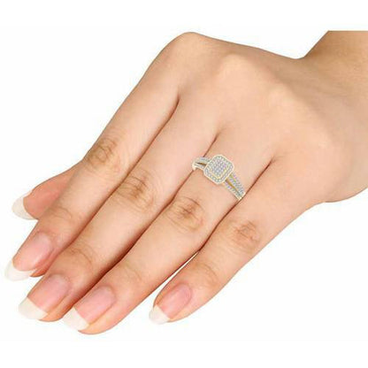 1/4 Carat T.W. Diamond Single Halo Cluster 10Kt Yellow Gold Engagement Ring