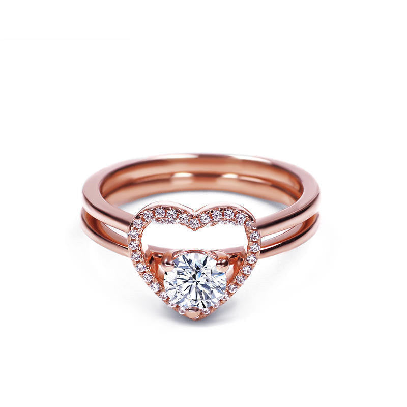 Heart-Shaped Diamond Creative Women'S Moissanite Ring