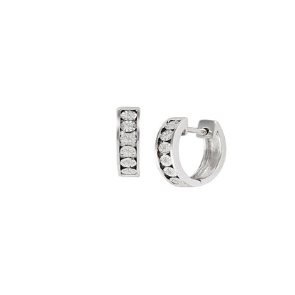 Women'S 1/10 Ct Diamond Hoop Earrings in Sterling Silver