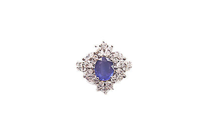 1.79 CT OVAL SAPPHIRE 1.72 CT ROUND AND MARQUISE CUT DIAMOND SAPPHIRE DIAMOND