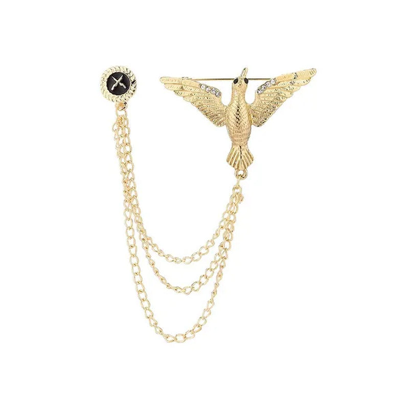 New Brooch Retro Tassel Inlaid Diamond Collar Pin Alloy Pin