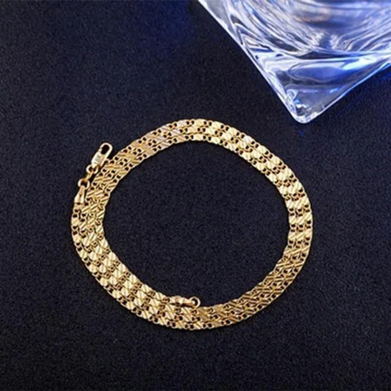 1Pc/3Pcs Men'S Women'S 16-30 Inch European Fashion Luxury Solid Chain Necklace B