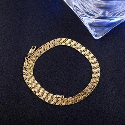 1Pc/3Pcs Men'S Women'S 16-30 Inch European Fashion Luxury Solid Chain Necklace B