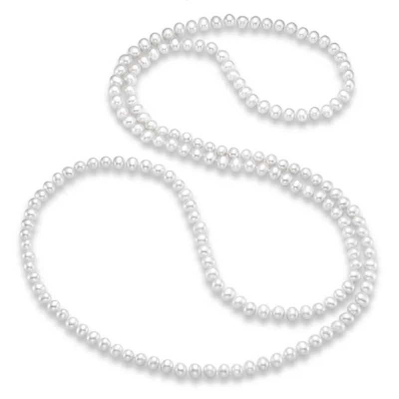 9-10 Mm White Cultured Freshwater Pearl 64" Endless Necklace