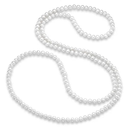 9-10 Mm White Cultured Freshwater Pearl 64" Endless Necklace