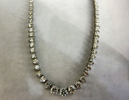 DIAMOND TENNIS NECKLACE CENTER STONE .50 CT THEN .40 CT GRADUATED TO BACK