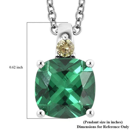 Shop LC Emerald Pendant Necklace for Women Created Peridot 925 Sterling Silver G