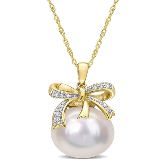 Miabella Women'S 12-12.5Mm Drop-Shaped South Sea Cultured Freshwater Pearl and 1