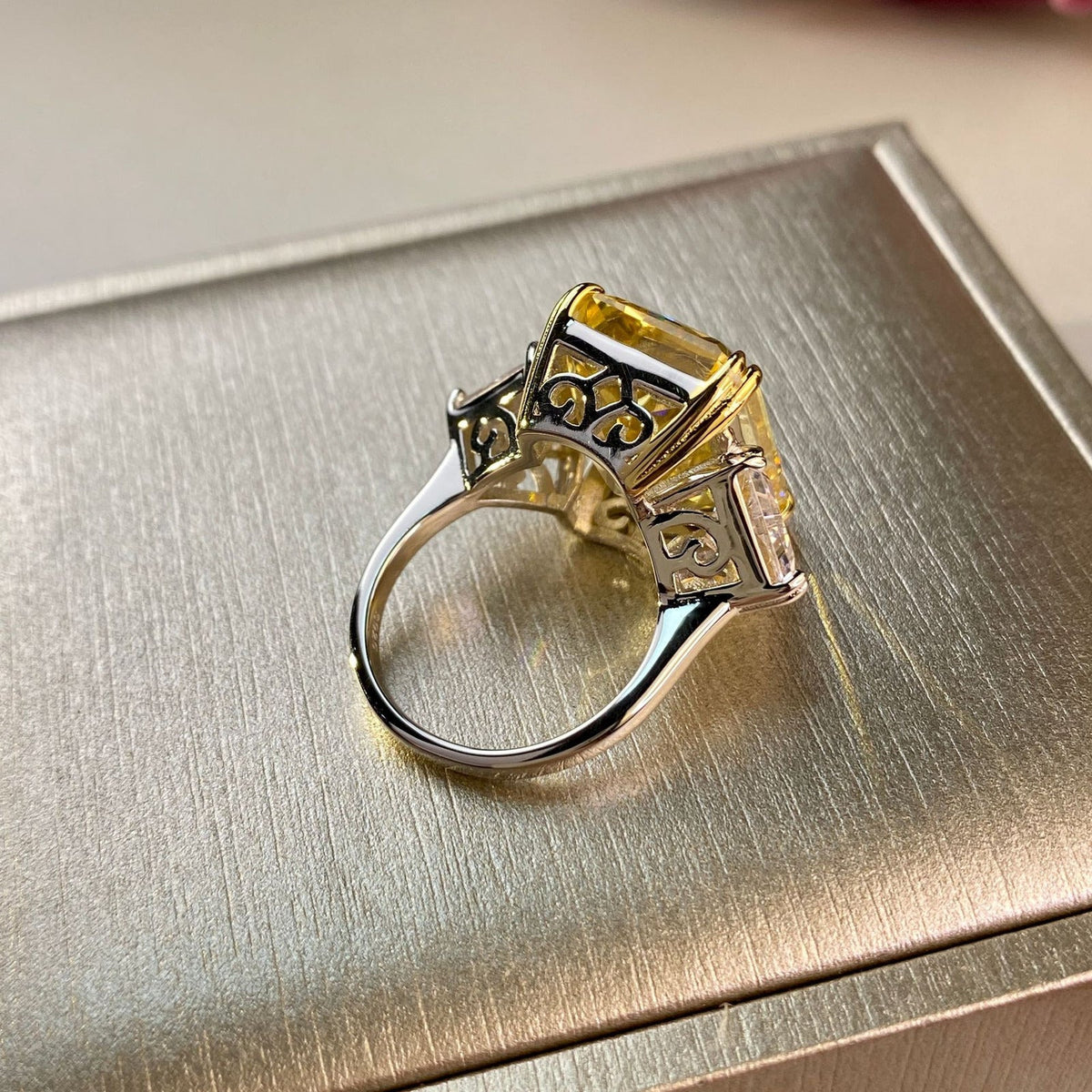 Exaggerated Atmosphere Retro High Carbon Diamond Ring
